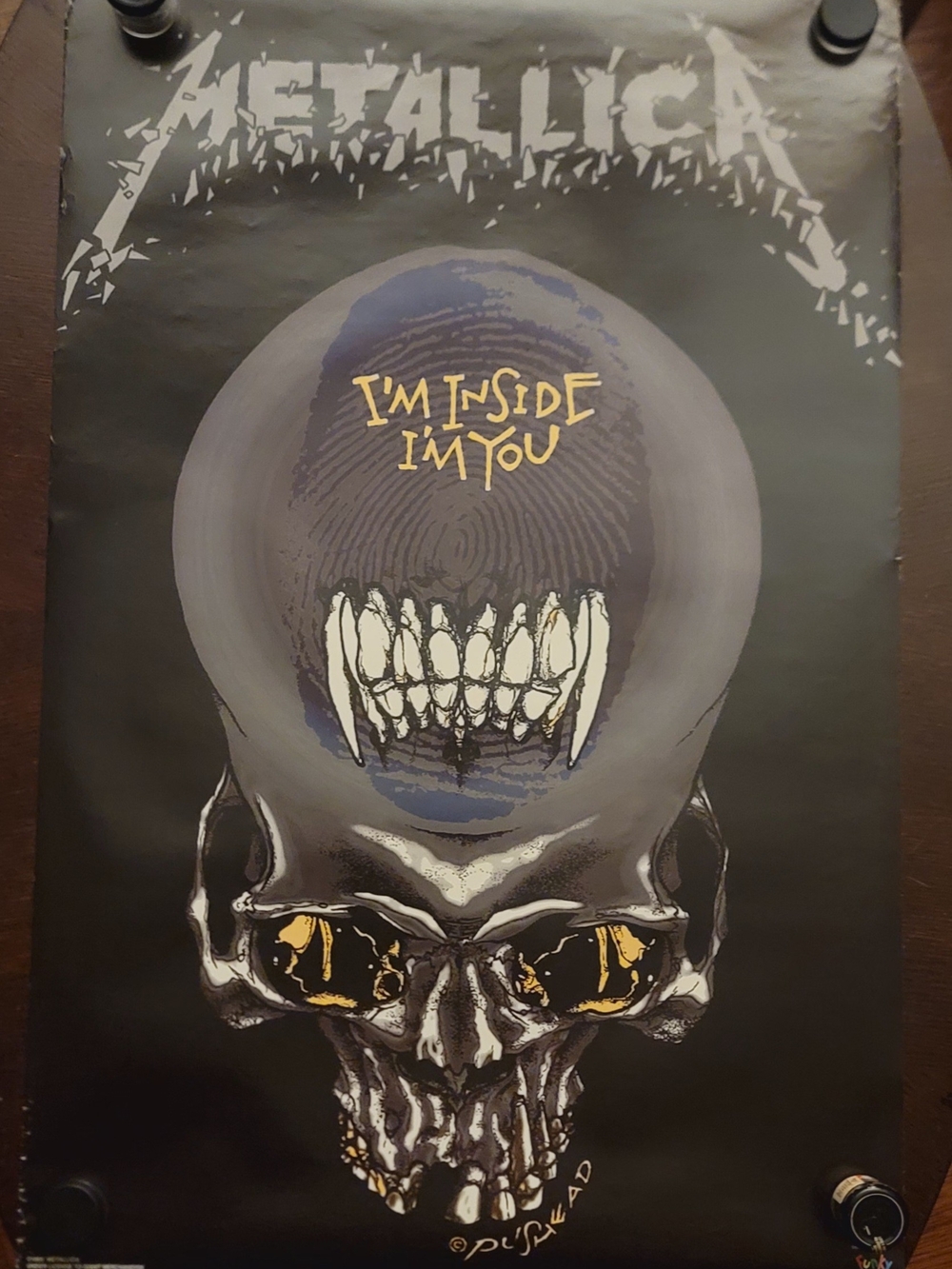 Metallica Pushead 'I'm Inside I'm You' Black Skull Vintage Poster 22x36"